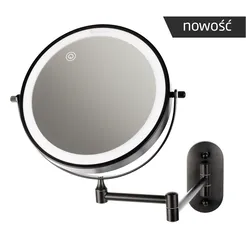 Hotel and bathroom magnifying mirror Como LED black