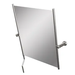 Retractable brass mirror for disabled people 580 x 600 mm, with a handle