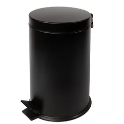 Coș de gunoi pentru baie, capacitate 12 litri, din oțel, negru