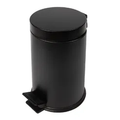 Cubo de basura para baño de 20 litros de acero negro