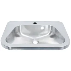 Wall-mounted washbasin with faucet hole