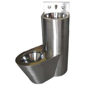 Conjunto de lavabo e inodoro antivandálico