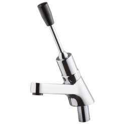 Timed washbasin tap for disabled with control lever