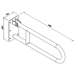 Poręcz uchylna dla niepełnosprawnych - wymiary