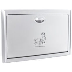 Horizontal fold-down baby changing station (recessed) matte stainless steel