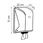 Manualny podajnik do ręczników w roli - wymiary