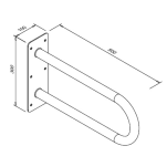 Poręcz stała łukowa dla niepełnosprawny - wymiary