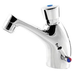 Timed washbasin tap with manual mixer 9007