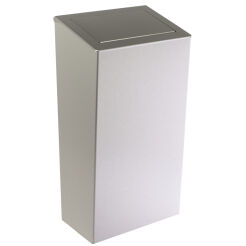 Hanging trash can with lid 50 l matte stainless steel