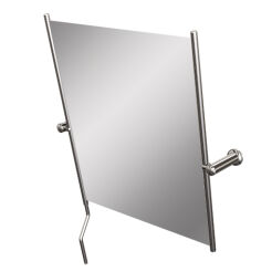 Miroir inclinable 580 x 600 mm avec poignée, laiton