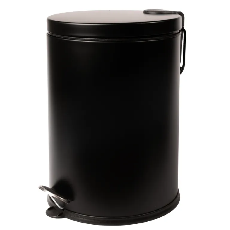 30-Liter-Badezimmermülleimer aus schwarzem Stahl