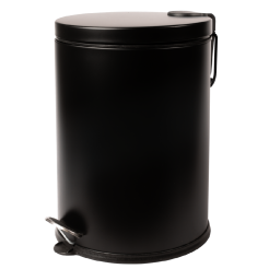 30 l black steel bathroom waste bin