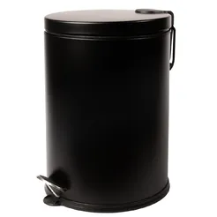 Cubo de basura para baño de 30 litros de acero negro