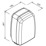 Producent Faneco Suszarka do rąk 1200 W HALNY wymiary