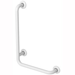 Left 90° white steel handrail for disabled 8/4