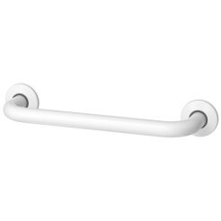 Straight handrail for disabled 300 mm white steel