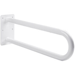 Asidero fijo curvado para discapacitados 600 mm acero blanco