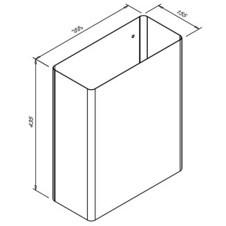 Kosz naścienny 23 l stal szlachetna matowa HIT Antifinger wymiary