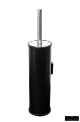 Wall-mounted black toilet brush