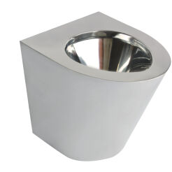 Standing WC bowl, matte stainless steel