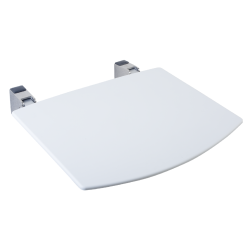 Folding shower seat with white polypropylene platform