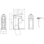 Dozownik łokciowy mydła w płynie, płynu do dezynfekcji i płynnych balsamów Faneco MED 500 ml, biały, ABS - 5