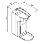 Dozownik łokciowy mydła w płynie, płynu do dezynfekcji i płynnych balsamów Faneco MED 500 ml, biały, ABS - 4