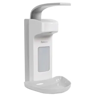 Dozownik łokciowy mydła w płynie, płynu do dezynfekcji i płynnych balsamów Faneco MED 500 ml, biały, ABS