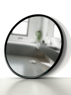 Zrcadlo do koupelny na zeď Faneco Scandi černé 800 x 800 mm