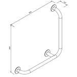 Poręcz kątowa dla niepełnosprawnych - wymiary