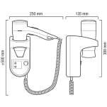 Suszarka hotelowa do włosów - wymiary