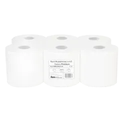 Toalla de papel en rollo Faneco Premium de 2 capas, celulosa blanca, 6 unidades.