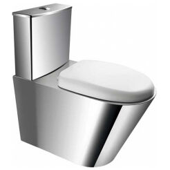 Compact standing WC stainless steel matte