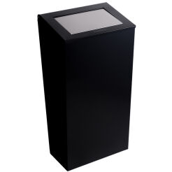 Hanging black trash can with lid 30 l