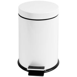 White steel bathroom waste bin 5 l