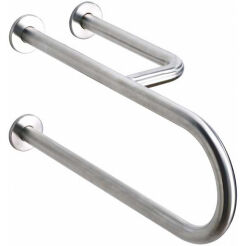 Fixed handrail for the disabled 3-support right 550 mm gloss