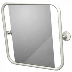 Svängbar spegel för funktionshindrade Ø 25 60 x 60 cm vit stål