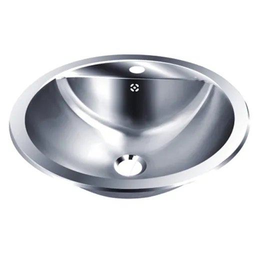 Round built-in worktop stainless steel washbasin with faucet hole