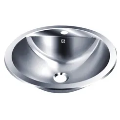 Round built-in worktop stainless steel washbasin with faucet hole