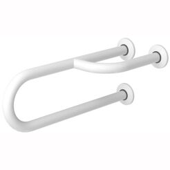 Fixed handrail for the disabled 3-support right 600 mm white steel