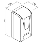 Automatyczny dozownik na płyny - wymiary