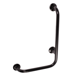 Main courante d'angle droit pour handicapés 6/4 droite 90° acier noir