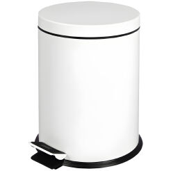 White steel bathroom trash can 20 l