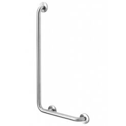Main courante d'angle à 90° en acier inoxydable mat pour handicapés 7/5