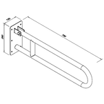 Poręcz uchylna dla niepełnosprawnych 750 mm