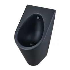 Hängendes Urinal aus Edelstahl in mattem Schwarz